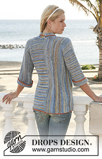 Ocean Shore / DROPS 112-36 - DROPS jacket in garter st in ”Fabel”. Knitted in 2 pieces with different knitting directions. Size S - XXXL.