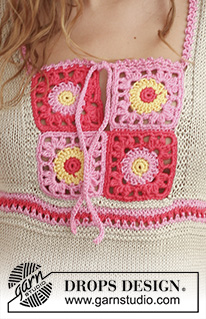 Crazy in Love / DROPS 113-1 - DROPS kjole i ”Muskat” med hekleruter.
Str S til XXXL.