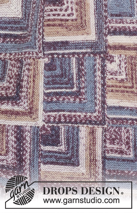 Cascading Squares / DROPS 113-11 - DROPS dominoneulehuivi ”Fabel”-langasta.