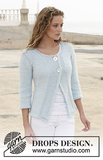 Sweet Ice / DROPS 113-34 - DROPS Jacke mit ¾-Ärmel in ”Symphony”. Grösse S bis XXXL