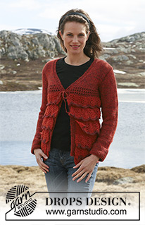 Firestarter / DROPS 114-27 - DROPS Jacket in ”Alpaca” with flounces in wavy pattern on body piece. Size S to XXXL