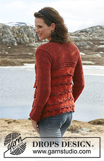 Firestarter / DROPS 114-27 - DROPS Jacket in ”Alpaca” with flounces in wavy pattern on body piece. Size S to XXXL