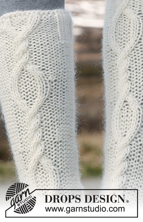 Aran Dance / DROPS 114-6 - DROPS palmikkosukat ”Merino Extra Fine”- ja ”Kid-Silk” -langoista.
