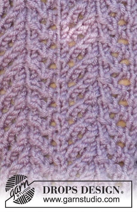 Purple Rhapsody / DROPS 115-12 - DROPS pitsineulemyssy ja sormettomat käsineet ”MERINO EXTRA FINE” -langasta.
