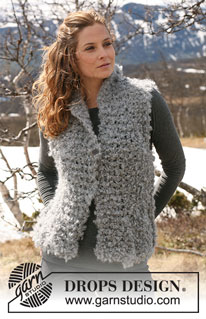 Bouclette / DROPS 115-29 - Knitted DROPS sleeveless top in garter st in 2 threads Puddel or 4 threads Alpaca Boucle. Size S-XXXL.