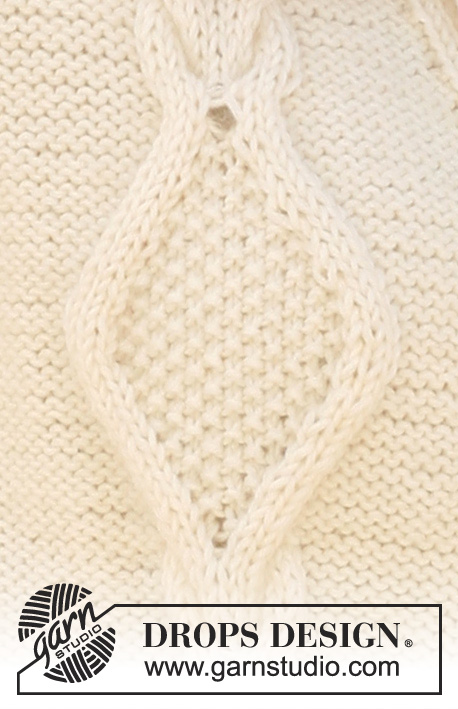 Melissa / DROPS 115-8 - Kootud DROPSi palmikutega kardigan lõngadest Classic Alpaca või Puna ja Kid-Silk. Suurused S - XXXL.