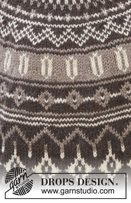 In the Alps / DROPS 116-20 - Poncho DROPS con jacquard noruego en “Alaska”. Talla: S a XXXL.