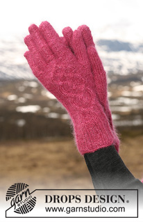 Maritza Gloves / DROPS 117-10 - DROPS vanter i ”Alpaca” og ”Kid-Silk” med flettemønster.