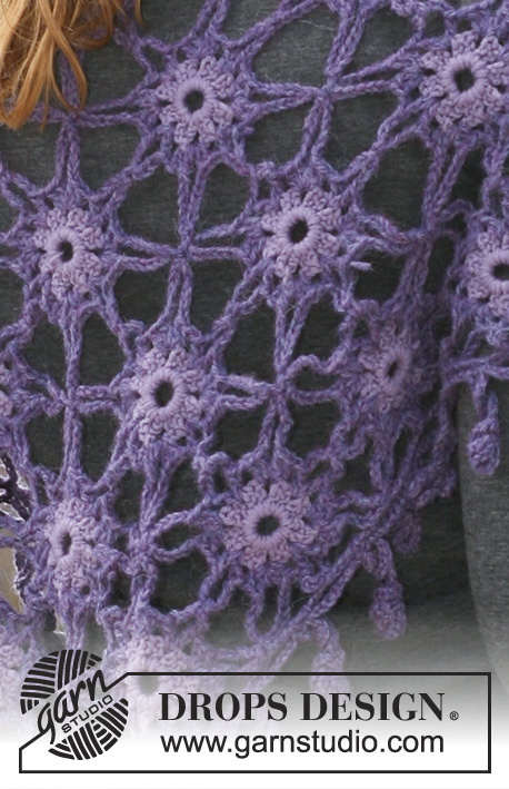 Sea of Stars / DROPS 117-35 - Gehaakte DROPS Omslagdoek van ”Merino Extra Fine” en ”Classic Alpaca”.

