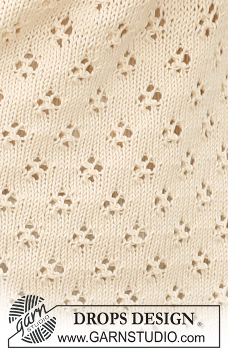 Bailey / DROPS 118-22 - Tunica DROPS ai ferri, in Safran, con sprone all’uncinetto, in Cotton Viscose. Taglie: Dalla XS alla XXXL.
