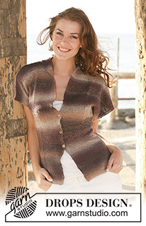 Warm Affection / DROPS 118-4 - DROPS jacket in ”Delight” with short sleeves. Size S to XXXL.