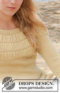 Eloise / DROPS 119-2 - DROPS tröja i ”Alpaca” med rynkmönster på oket. Stl S - XXXL.