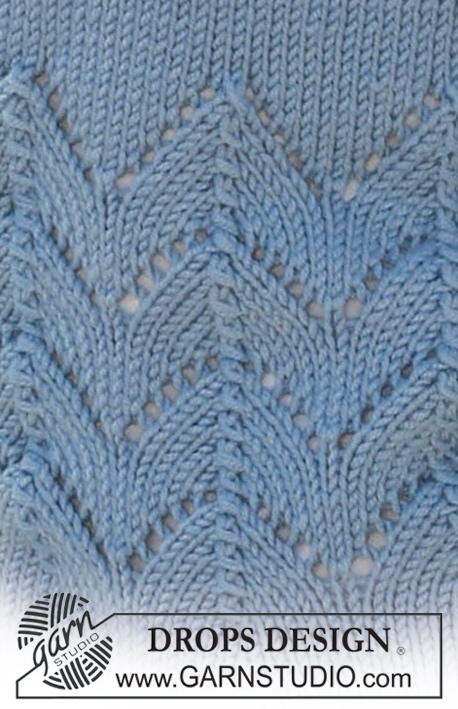 Sea Bird / DROPS 119-34 - Saco de punto DROPS con pinzas al frente, patrón de calados y mangas ¾ en “Merino Extra Fine”.  Talla XS/S – XXXL
Diseño DROPS:  Patrón No. ME-022
