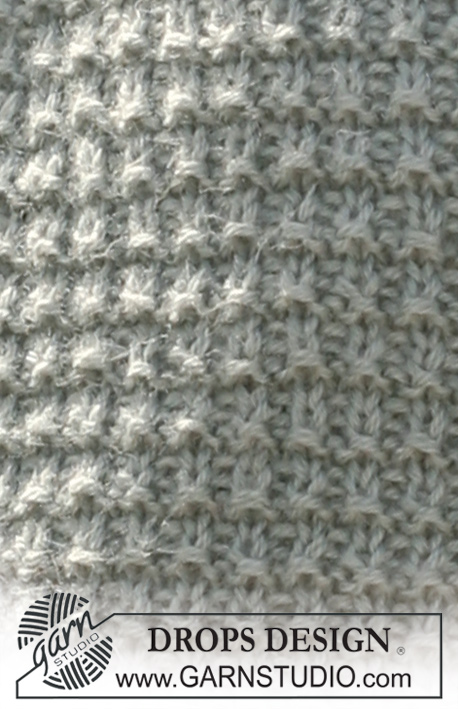 Marit / DROPS 119-6 - Stickad DROPS kofta med strukturmönster och sjalkrage i 2 trådar ”Alpaca”. Stl S - XXXL.