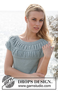 Odette / DROPS 119-7 - DROPS topp i ”Alpaca” med rynkemønster på bærestk. Str S - XXXL