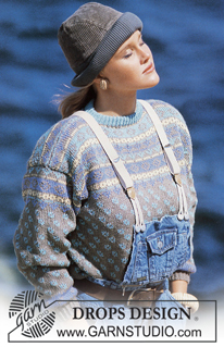 DROPS 12-7 - DROPS jumper with pattern borders in “Karisma Superwash”. Ladies and Men’s size S – L.