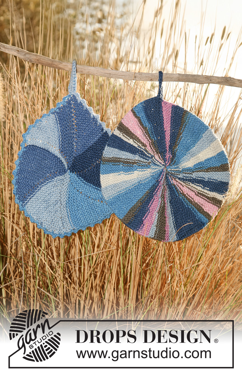 Country Denim / DROPS 120-48 - Strikkede DROPS grydelapper i ”Muskat Soft”.