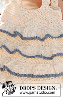 Andalucia / DROPS 120-5 - DROPS Tasche mit Rüschen in ”Paris”. 
DROPS design: Modell Nr. W-380  
