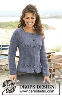 A Kiss For Midwinter / DROPS 121-33 - Crochet DROPS jacket in ”Nepal”. Size XS to XXXL.