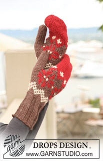 Christmas Mittens / DROPS 122-25