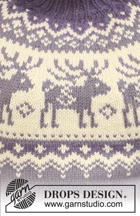 Reindeer Swing / DROPS 122-43 - Stickad jultröja i DROPS Nepal, tröjan stickas med runt ok och renar . Strl S - XXXL.