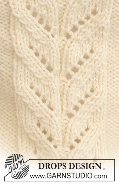 Snowy Branches / DROPS 122-9 - DROPS palmikkopusero ”Nepal”-langasta. Koot S-XXXL.