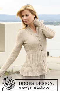 Niagara Falls / DROPS 123-1 - Knitted DROPS jacket with rib-pattern in ”Alpaca”. Size S - XXXL.