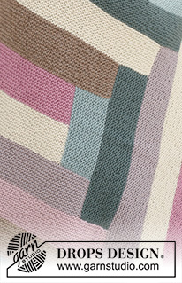 Spring Connection / DROPS 124-19 - Knitted DROPS blanket with stripes in ”Nepal”.