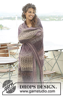 Heart's Desire / DROPS 124-20 - Kohoneuleinen DROPS ruutupeitto ”Delight”- ja ”Alpaca” -langoista.