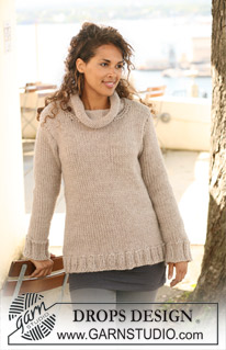 Vento di Mare / DROPS 126-31 - Pulóver DROPS tejido en punto jersey en “Snow”. Talla S-XXXL.