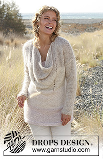 Just Sam / DROPS 127-25 - Suéter DROPS de punto con anchura extra en el frente en “Kid-Silk” y “Alpaca”. Talla: S – XXXL