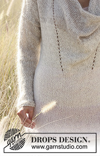 Just Sam / DROPS 127-25 - Suéter DROPS de punto con anchura extra en el frente en “Kid-Silk” y “Alpaca”. Talla: S – XXXL