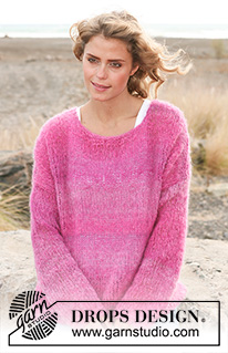 Sweet Cherry / DROPS 127-33 - Knitted DROPS sweater in Verdi. 
Size: S - XXXL.