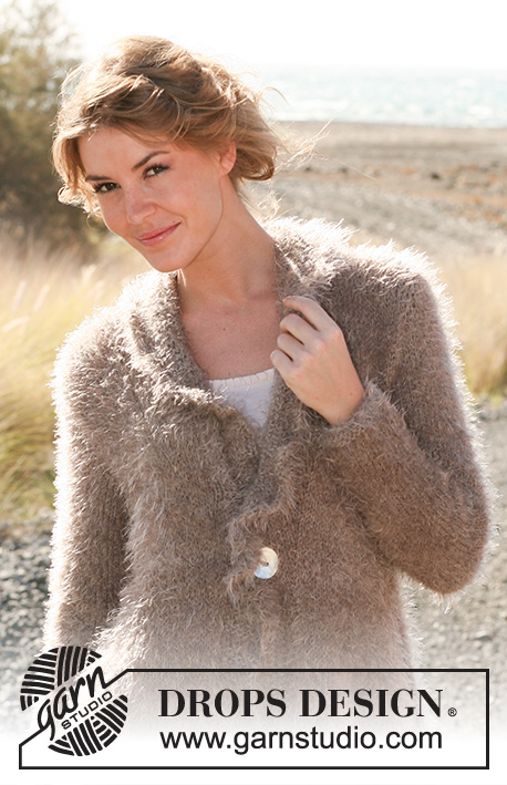 Gentle Hug / DROPS 128-20 - Knitted DROPS jacket, worked top down with extra width in ”Symphony”. 
Size: S - XXXL.
