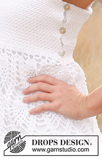 Talk Pineapple / DROPS 128-25 - Crochet DROPS top in ”Safran”. Size: XS - XL.