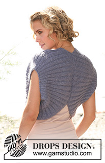 Wings of Joy / DROPS 128-36 - Knitted DROPS vest in rib in Alpaca and Kid-Silk. Size S-XXXL.