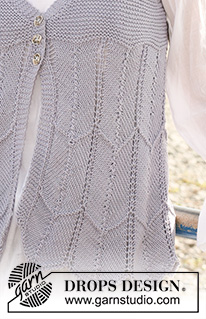 Falling Feathers Vest / DROPS 129-14 - DROPS Weste mit Zick-Zack-Muster in ”Muskat”. Grösse XS - XXL 