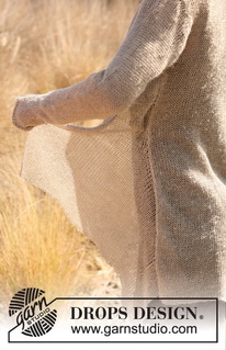 Lady Jane / DROPS 129-3 - Strikket DROPS asymmetrisk jakke i ”Lin” eller ”Muskat”. Str S-XXXL.
