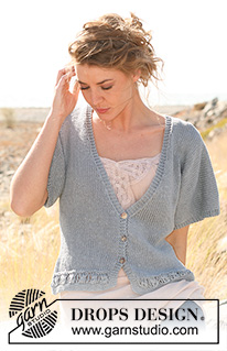 Macy May / DROPS 129-31 - DROPS Jacke mit angestrickten Ärmeln in ”Bomull-Lin”. Grösse S - XXXL.