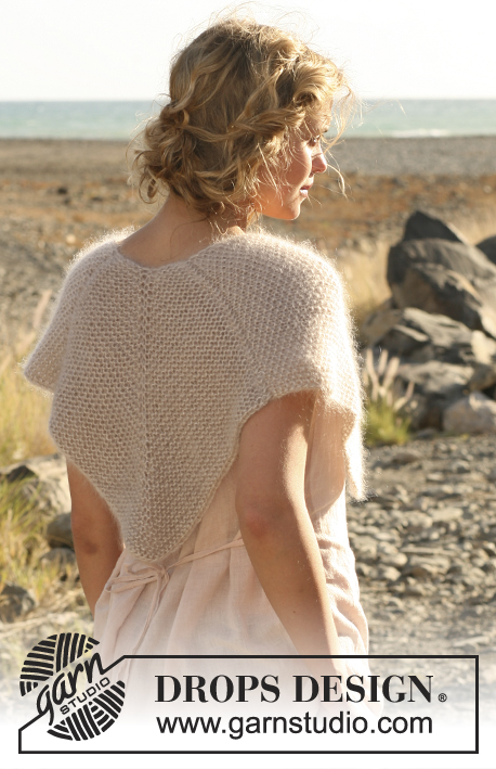 It's Me / DROPS 130-22 - Knitted DROPS shoulder piece in 4 threads Kid-Silk. Size: S - XXXL.