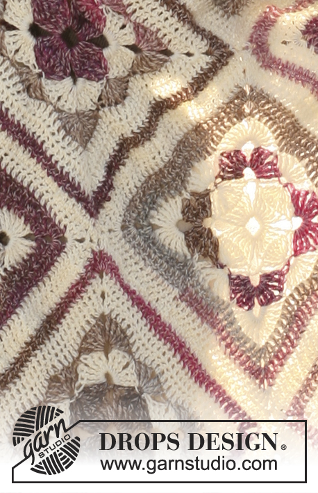 A Weekend in New England / DROPS 130-42 - Couverture DROPS au crochet, en Fabel.