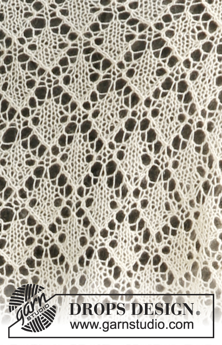 Garden of Diamonds / DROPS 131-2 - Strikket DROPS sjal med bølgemønster i ”Lace”
