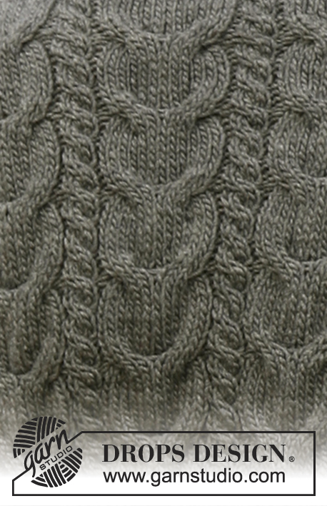 Nordic River / DROPS 131-3 - Veste DROPS avec torsades et point texturé, en Merino Extra Fine. Du S au XXXL.
