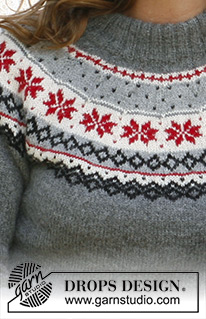 Fjord Rose / DROPS 131-39 - Gorro y pulóver DROPS, de punto, en jacquard noruego en “Alpaca”. Talla: S – XXXL.