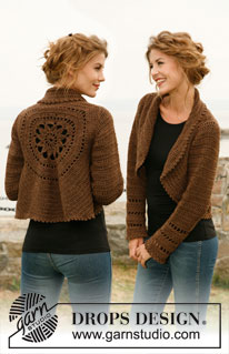 Wild Flower / DROPS 132-2 - Veste DROPS au crochet, réalisée en rond, en ”Nepal”. Du S au XXXL 