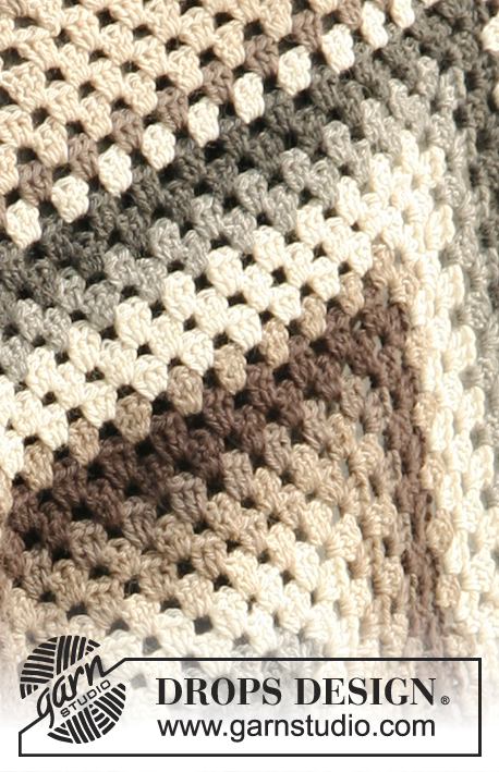 Country / DROPS 133-37 - Frazadas DROPS, en ganchillo / crochet, en 1 aplicación grande ó 6 aplicaciones pequeñas en “Lima”.

