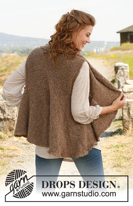 Rustica / DROPS 133-5 - DROPS vest knitted in a circle in ”Alpaca Bouclé.” 
Size: S - XXXL. 
