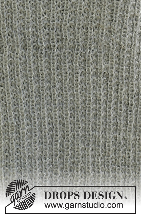Margot / DROPS 135-24 - Pulóver de punto con cuello chal en DROPS Alpaca y DROPS Kid-Silk. Tallas S a XXXL.

