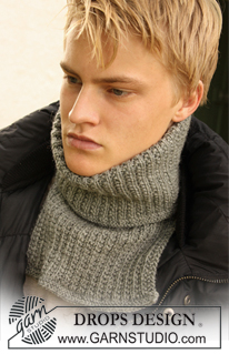 Snuggles / DROPS 135-30 - Strikket hals med struktur til herre i DROPS Karisma