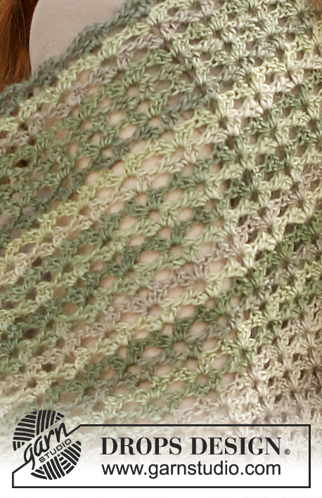 Springtime / DROPS 136-10 - Heklet DROPS sjal i ”Delight”